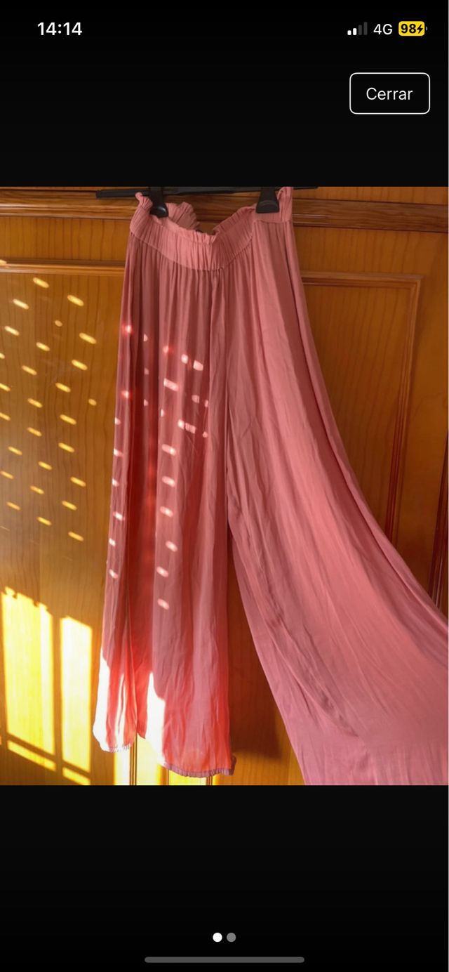 Pantalones anchos salmón