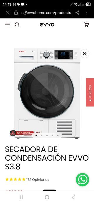 Secadora Evvo S3.8 Condesación