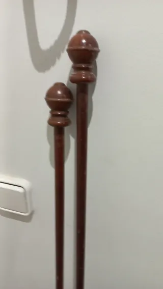 20 Anillos Cortina Madera  y 2 palos para colgar