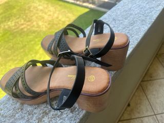 Sandali neri tacco donna 37