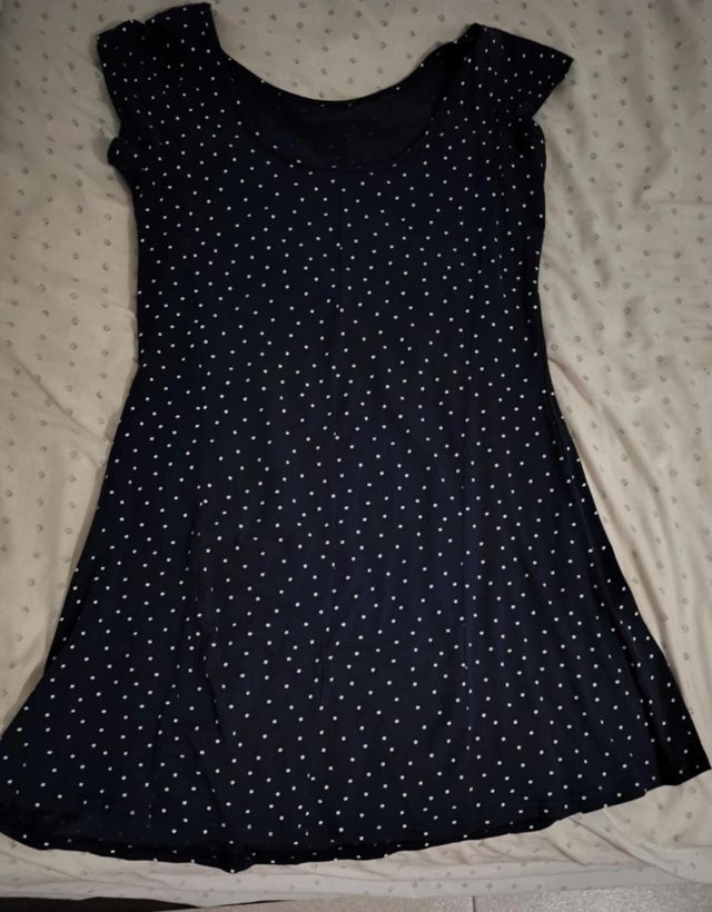 Vestido lunares azul marino mujer XL
