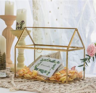 Caja cristal dorada - Estilo casita