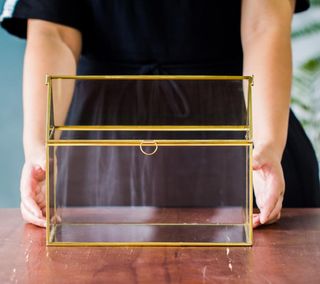 Caja cristal dorada - Estilo casita