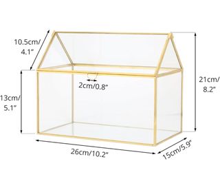 Caja cristal dorada - Estilo casita