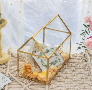 Caja cristal dorada - Estilo casita