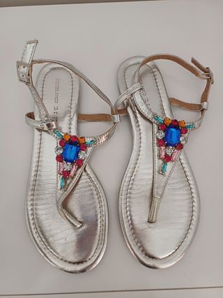Sandalias Plata Multicolor 39