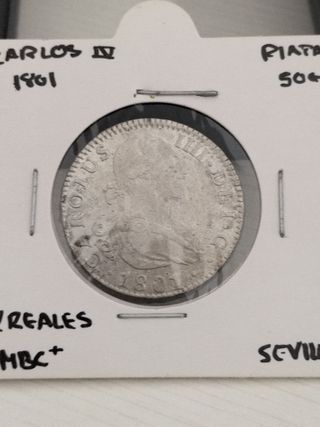 2 Reales Carlos IV Sevilla 1789