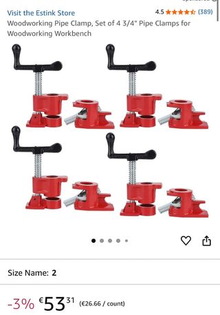 Abrazadera para tubos y  carpintería