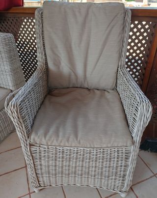 Sofá ratán exterior - Beige/Gris