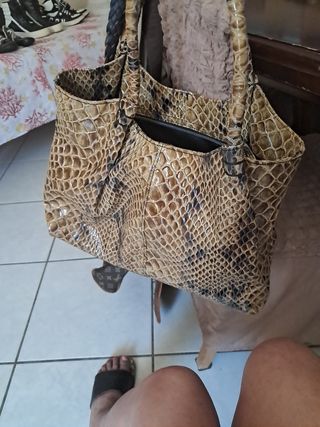 Borsa Athena - Borsa a mano beige e marrone