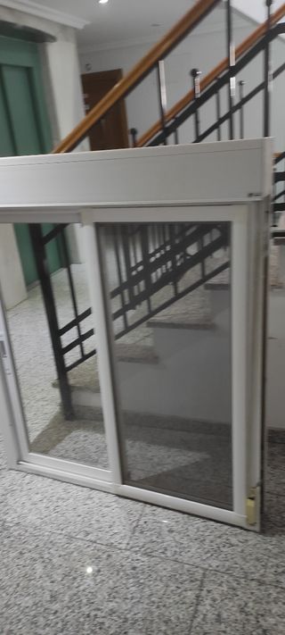 Ventana aluminio blanco corredera cristal climalit