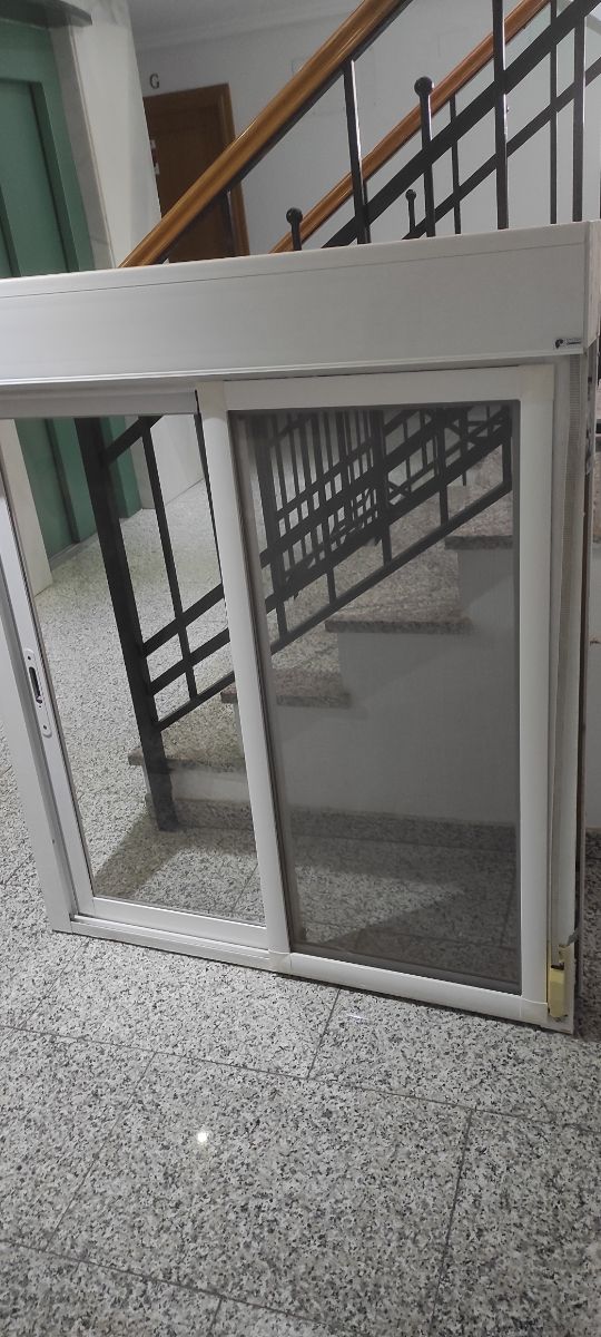 Ventana aluminio blanco corredera cristal climalit