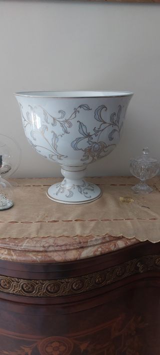 Coppa grande centro tavola in porcellana decorata