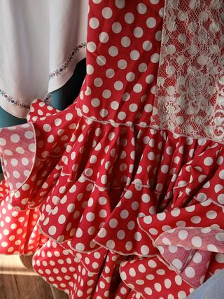 Traje Flamenca lunares rojo-blanco