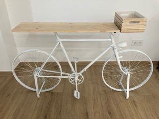 Mesa bicicleta vintage blanca