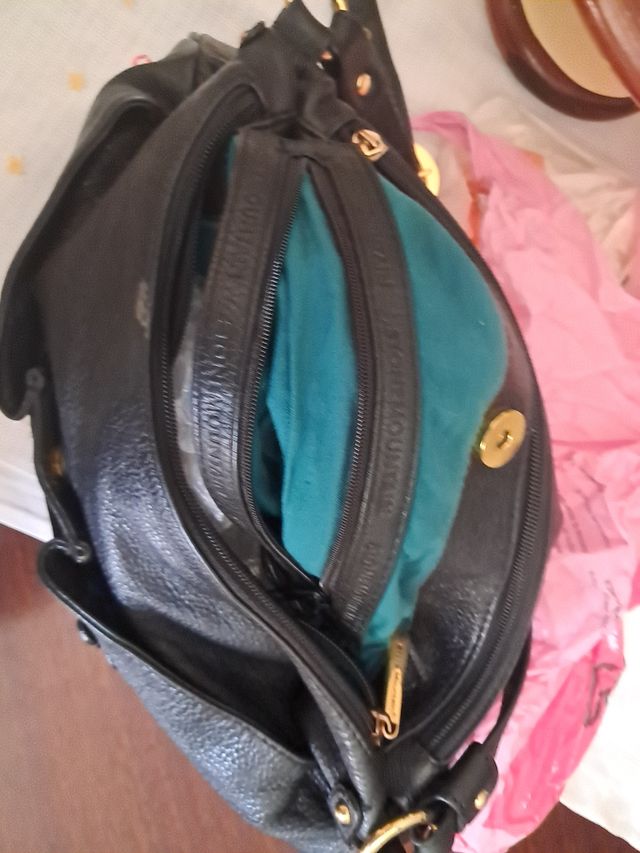 Borsa a spalla nera in pelle