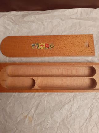 Astuccio portapenne legno vintage