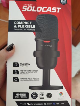 Micrófono HyperX SoloCast USB - Podcast, Streaming