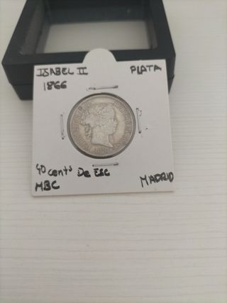 40 Céntimos Escudo Madrid 1866