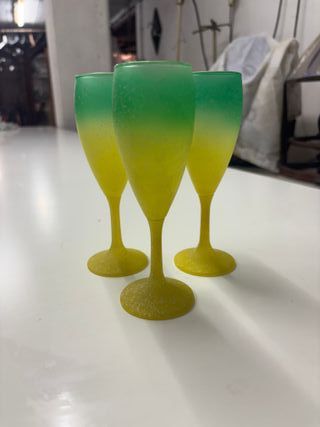 3 Calici spumante - Verde|Giallo