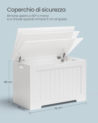Cassapanca di Stoccaggio, Panca con 2 Cerniere di