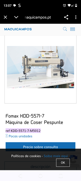 Fomax KDD-5571-7: Máquina de Coser