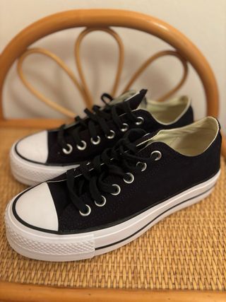 Converse negras plataforma talla 38