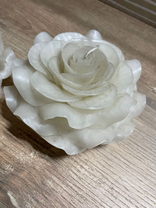 2 Candele Rosa bianche