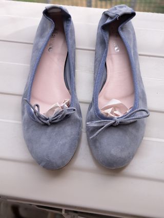 Ballerine scamosciate azzurre n.38