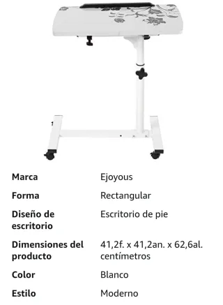 Mesa portátil Ejoyous blanca