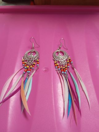 Pendientes largos multicolor