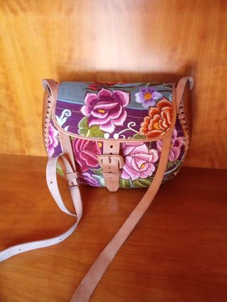Bolso Piel Bordado México 