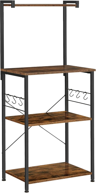 Organizer da cucina, scaffale a 3 livelli, 6 ganci