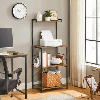 Organizer da cucina, scaffale a 3 livelli, 6 ganci