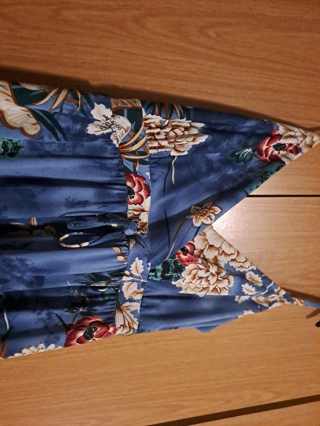 Vestido largo estampado flores