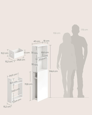 Mobile Bagno Alto, Mobiletto Bagno a Colonna con C