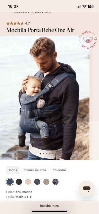 Mochila Portabebés Babybjörn One Air Azul Marino
