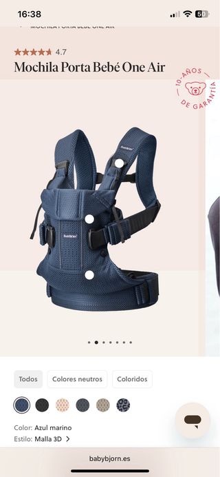 Mochila Portabebés Babybjörn One Air Azul Marino