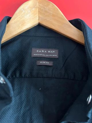 Camicia Zara Man nera Slim Fit L