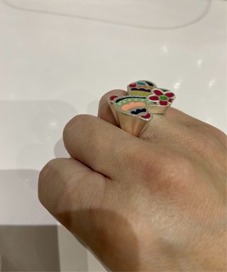 Anillo Tous plata multicolor