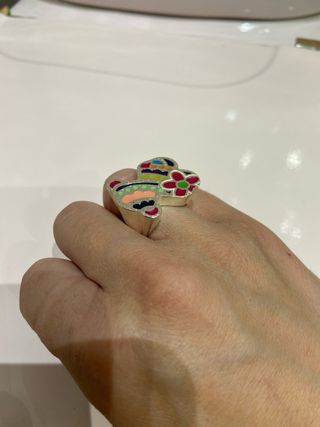 Anillo Tous plata multicolor
