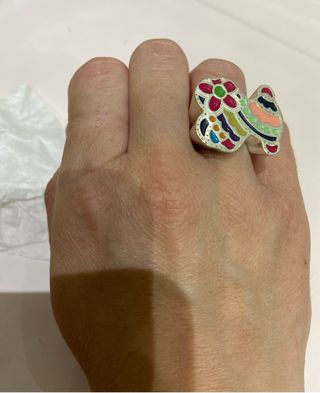 Anillo Tous plata multicolor