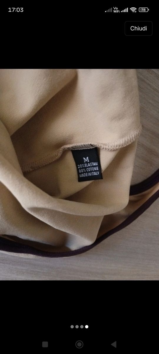 3 Top fitness Supplex Lycra beige/grigio TG M