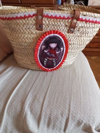 Capazo mimbre beige