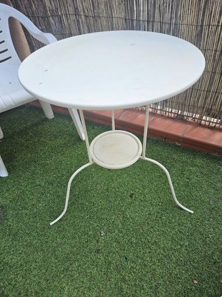 Mesa jardín ikea blanca metal
