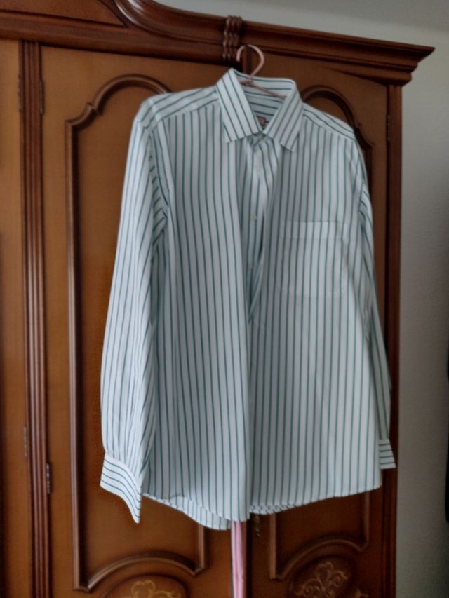 Camisa rayas verde-blanca
