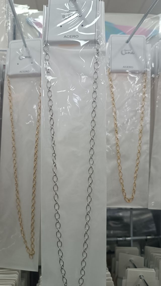 Collar Cadena Acero - Cuna - Dorado y Plateado