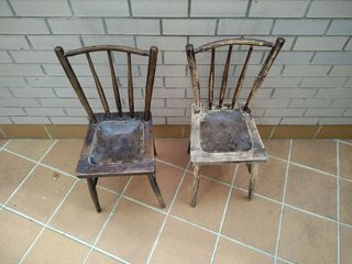 2 Sillas madera siglo XIX