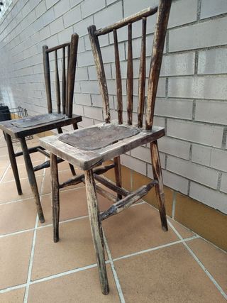 2 Sillas madera siglo XIX