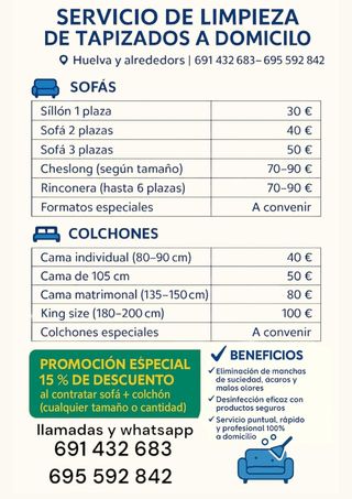 Limpieza de sofás y colchones